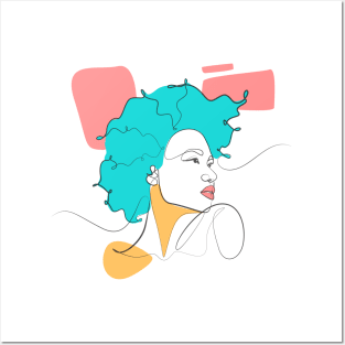 Afro Women in Lineart Posters and Art